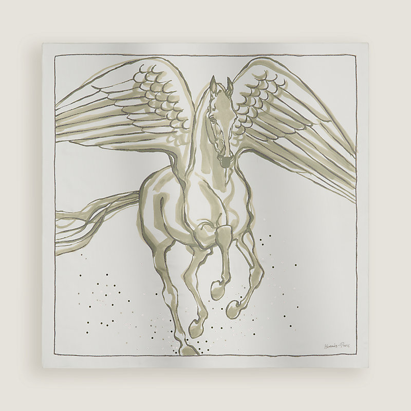 【高級感溢れるペガサス柄☆】カレ90 Libre Comme Pegase HERMES Libre Comme Pegase scarf 90 | Hermès USA